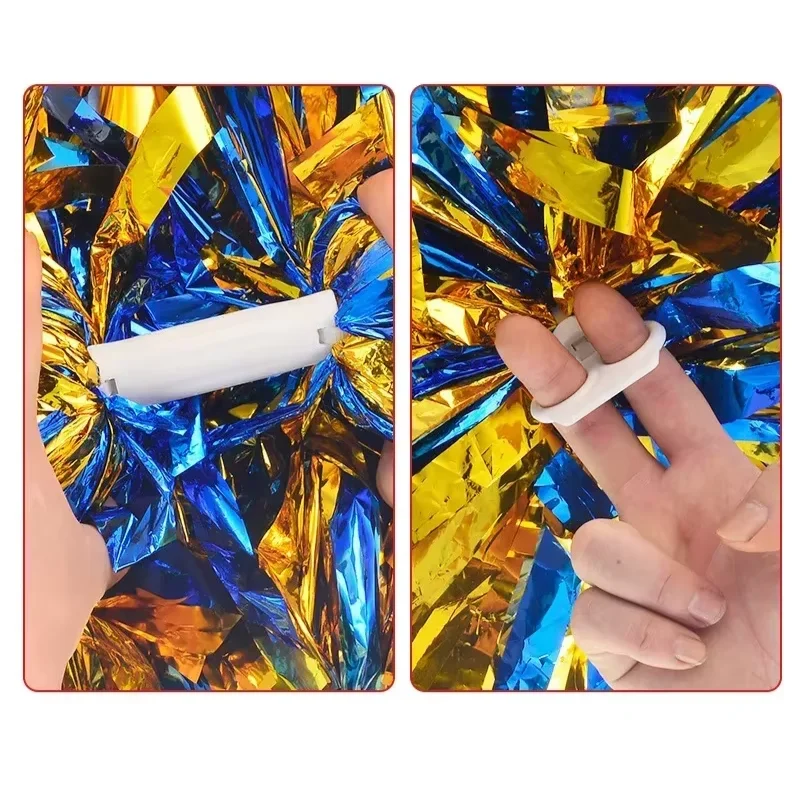 1pc Cheerleading Pom Poms with Handle Cheer Balls Big Gold Silver Red Yellow Blue Hand Dance Pompoms Accessories for Women Kids