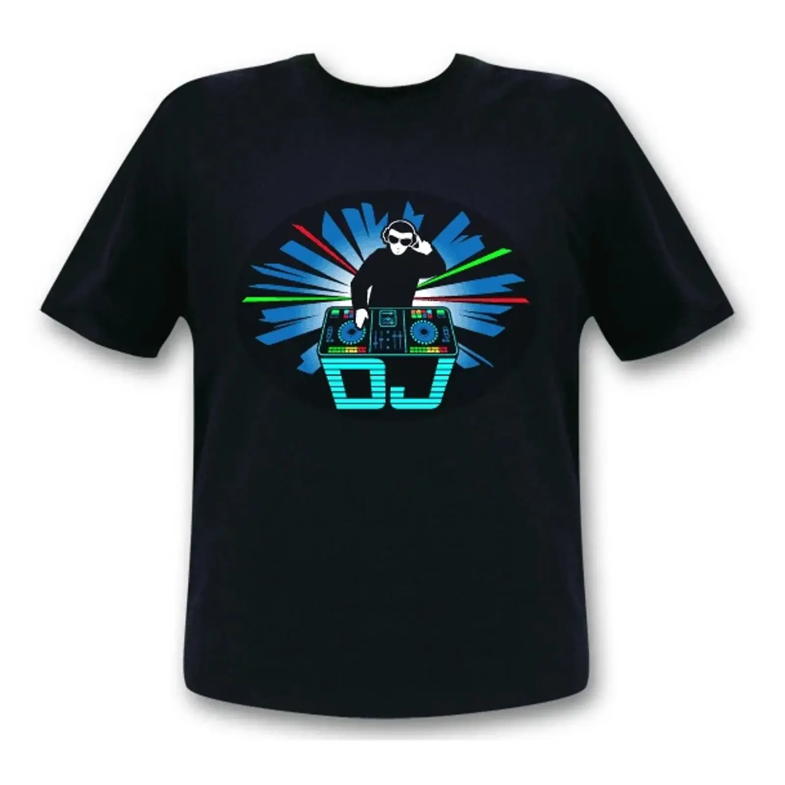 Soundaktiviertes DJ T Shirt LED Partyshirt Funshirts Gadgets Festival Wear vintage Washed graphic Stretched Stylish Soft Casual