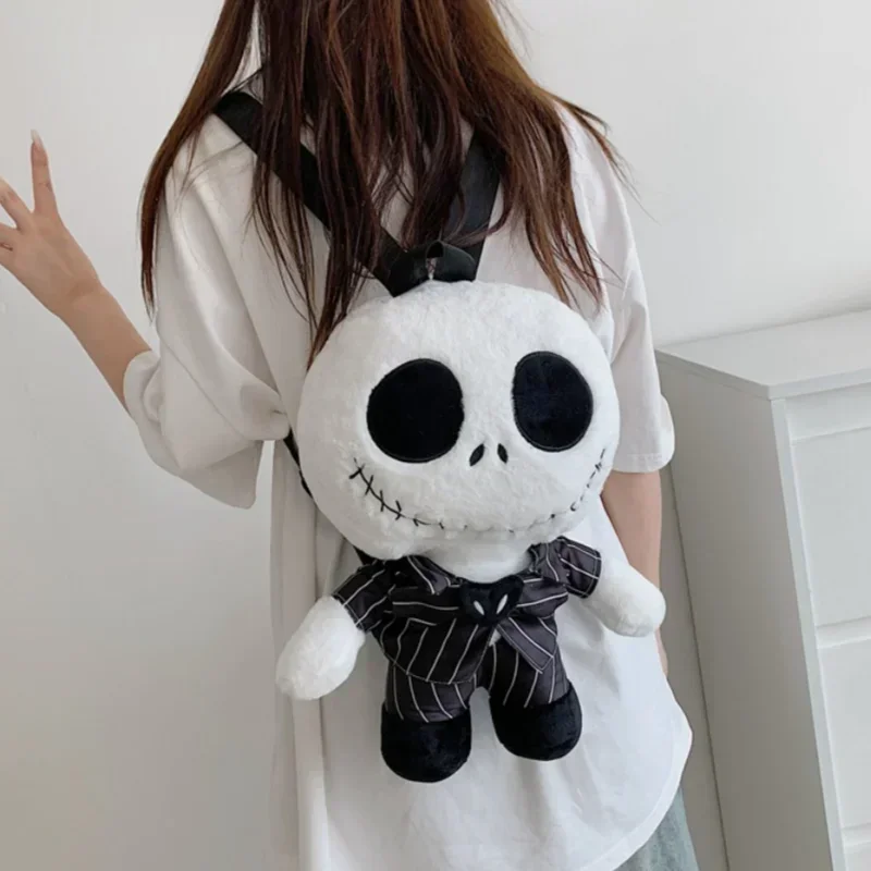 Jack Skellington Plush Children\'S Backpack The Nightmare Before Christmas Cartoon Doll Bag Kids Halloween Candy Backpack Gifts