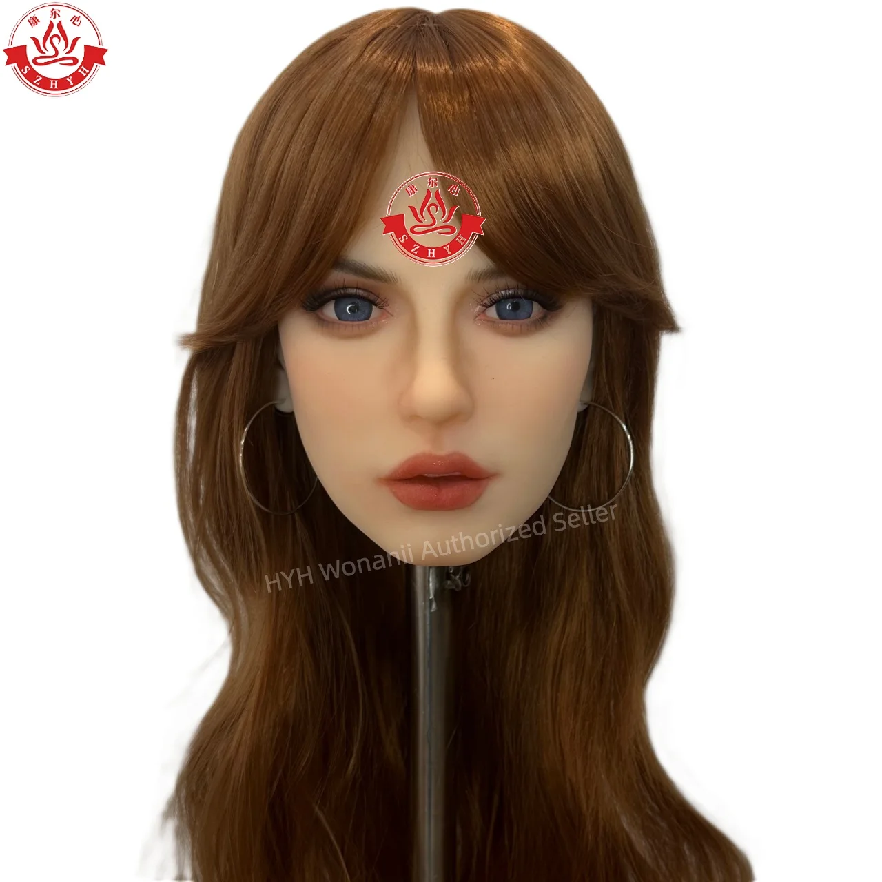 

Манекен Wonanii из пищевого TPE, большая голова HYH-THB-KX-0055, интерфейс M16, для тренировки макияжа, дизайна причесок, демонстрации украшений