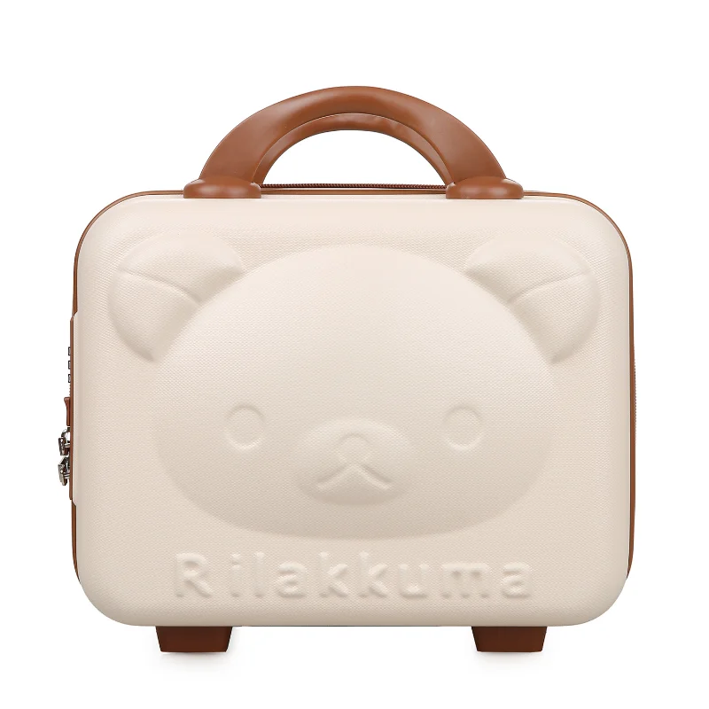 14-inch Portable Cosmetic Case PP Cartoon Cute Bear Password Box Boarding Box Mini Storage Gift Package for Children