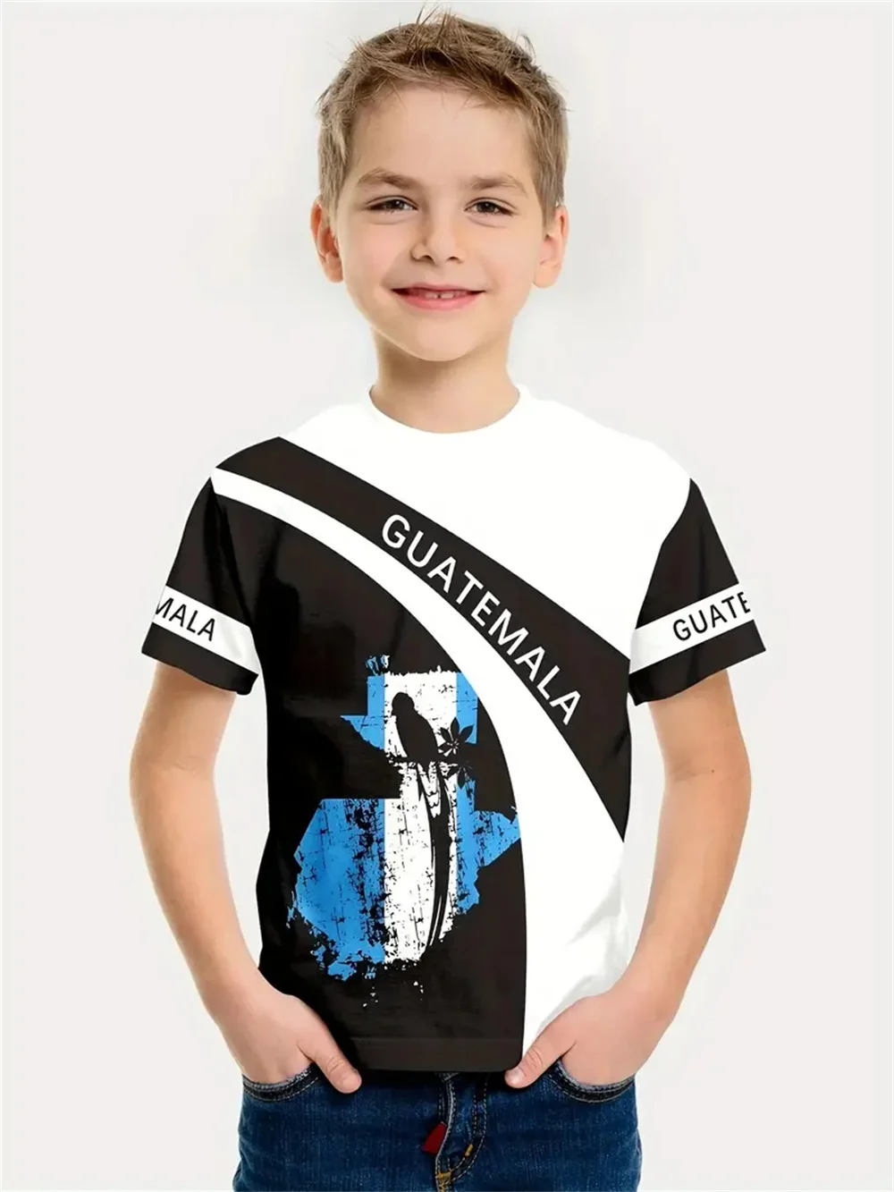 National Flag 3d Print Retro Top Tee Shirt Kids Boys Clothes Short Sleeve Casual Children's Clothing Fashion T Shirt