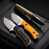 Outdoor high hardness straight knife integral backbone wilderness survival knife self-defense path-clearing small knife