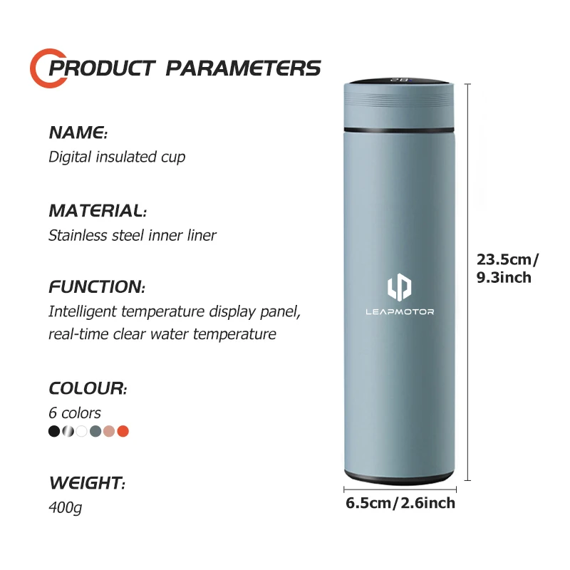 New Car Smart Thermos Bottle With Temperature Display Coffee Cup For Leapmotor Leap Motor C01 C11 T03 S01 C11 Reev 2022 2023 view 6