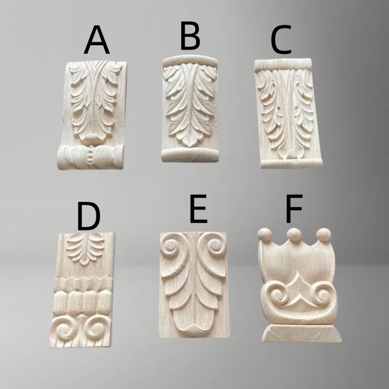 ملصق عمود منحوت من الخشب الصلب الأوروبي - خزانة خشبية رائعة / زينة باب لتزيين المنزل العتيق بنفسك