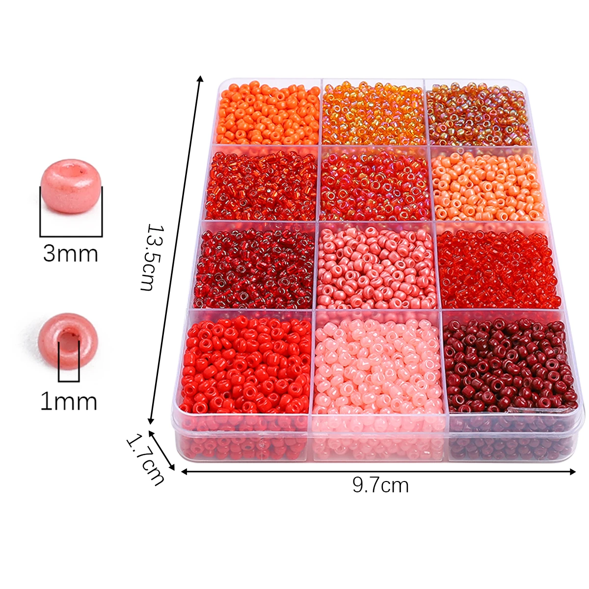 12 Grids 3mm Multicolor Rice Beads Set (15g/Grid) | High-Quality DIY Jewelry Supplies for Necklaces Bracelets (Approx.6000pcs)