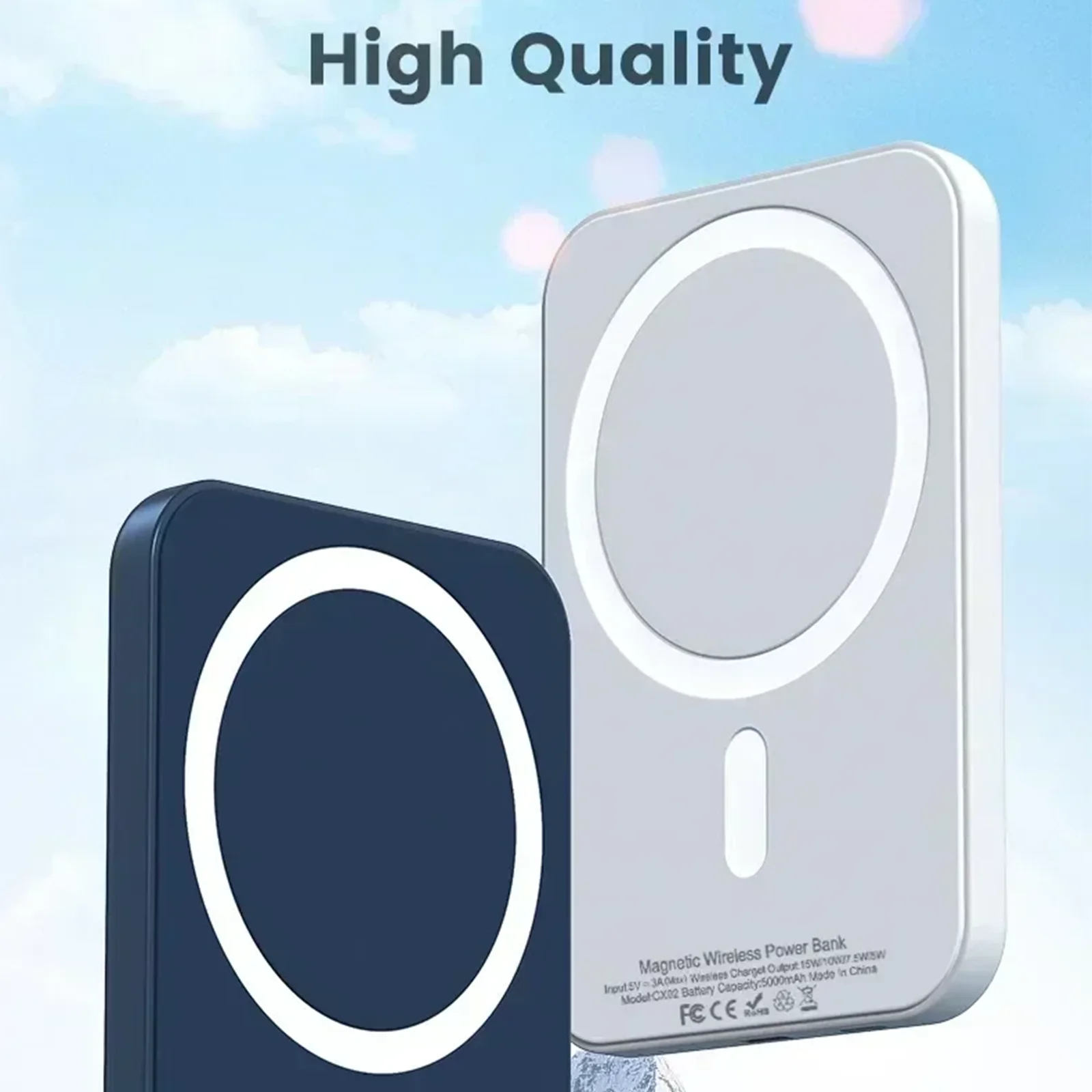 باور بانك مغناطيسي 10000 مللي أمبير 15 وات مع حامل قابل للطي وشحن سريع وشاحن لاسلكي محمول وبطارية احتياطية لهاتف iPhone Android #3