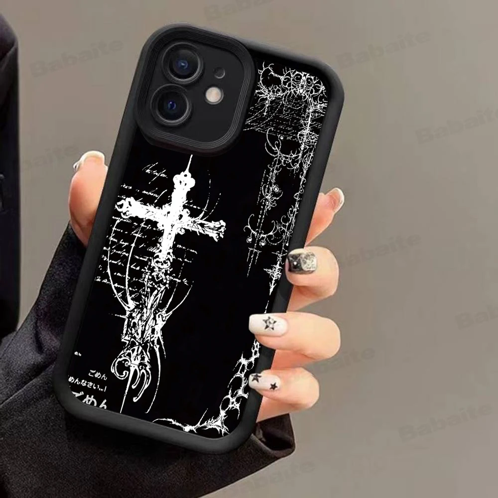Art Black & white Cross Phone Case for Samsung S26 S25 S24 S23 S22 S21 S20 F06 M16 Note 20 FE Plus Ultra 4G 5G Soft  TPU Cover