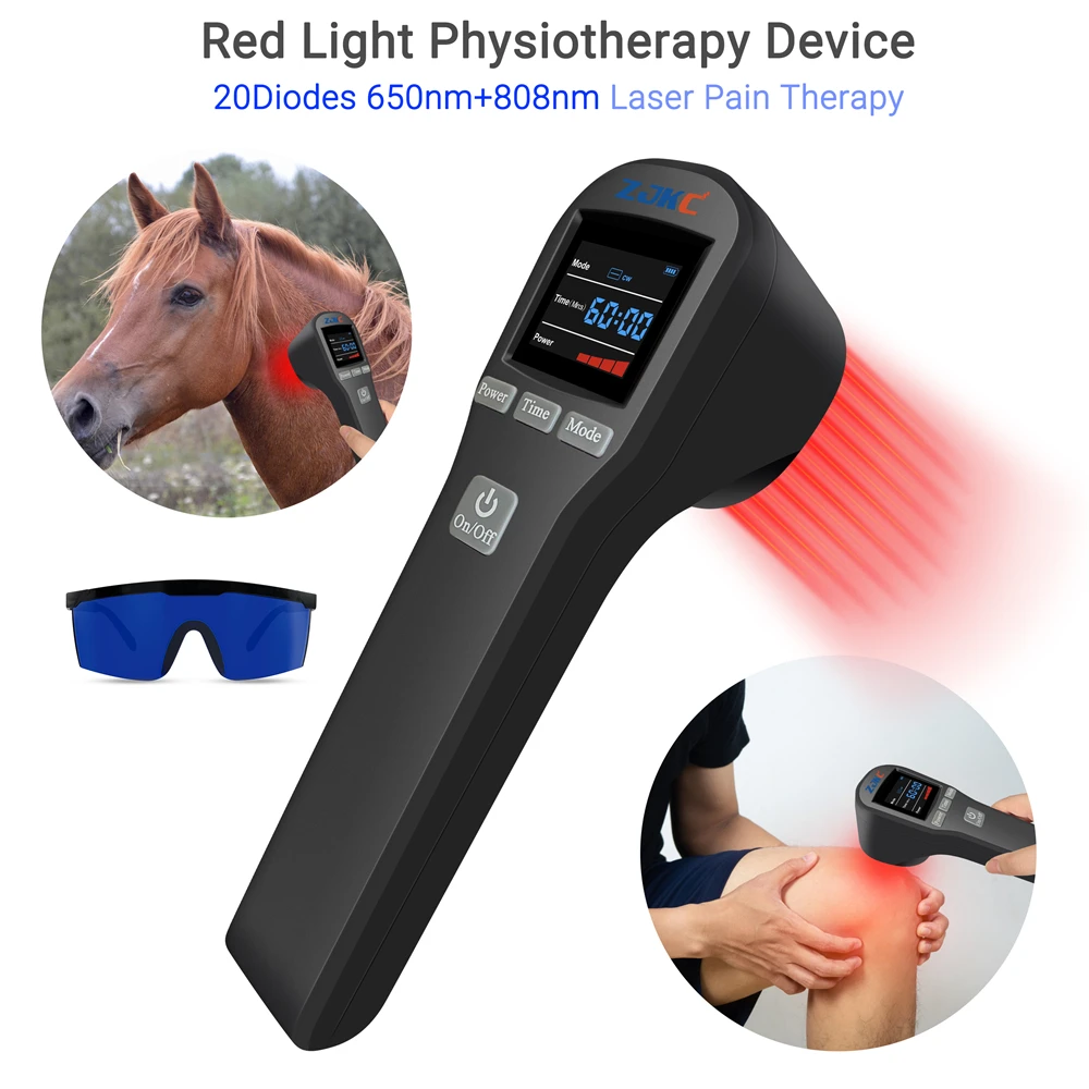 Dispositivo de masaje con luz láser ZJKC, 650nm, 808nm, terapia láser de bajo nivel, fisioterapia para el dolor corporal, curación de heridas, reparación de tejidos profundos