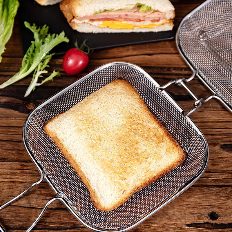 Sandwich Grill Household Breakfast Toaster Bread Heating Grill Clip Fixed Bread Grill Microwave Sandwich Grill Clip