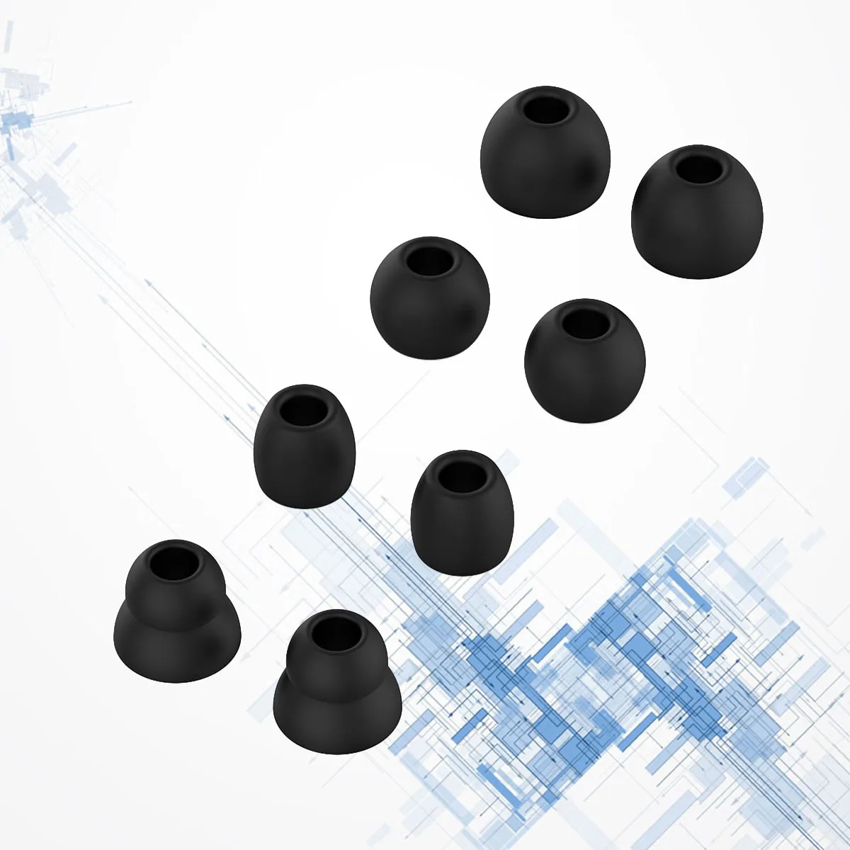 

8 Pcs Earphone Earbuds Cover Replacement Silicone Tip Earplugs Flexible Sleeve Durable Antistatic Fitness Hunting