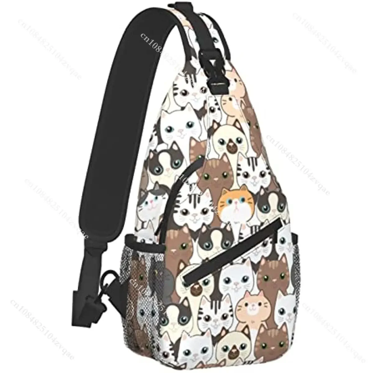 Cat Cartoon Sling Rugzak Crossbody Schoudertas Reizen Wandelen Daypack Casual Boekentas