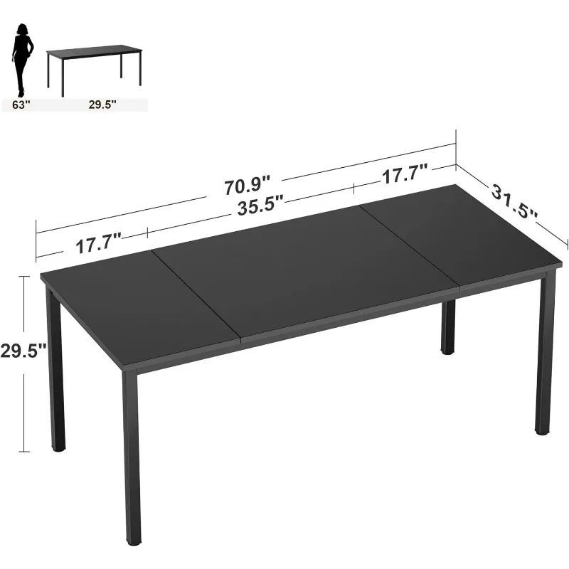Grande Conferência Computer Desk, Mesa de Escritório, Escrita, Workstation, 70,8x31,5 polegadas