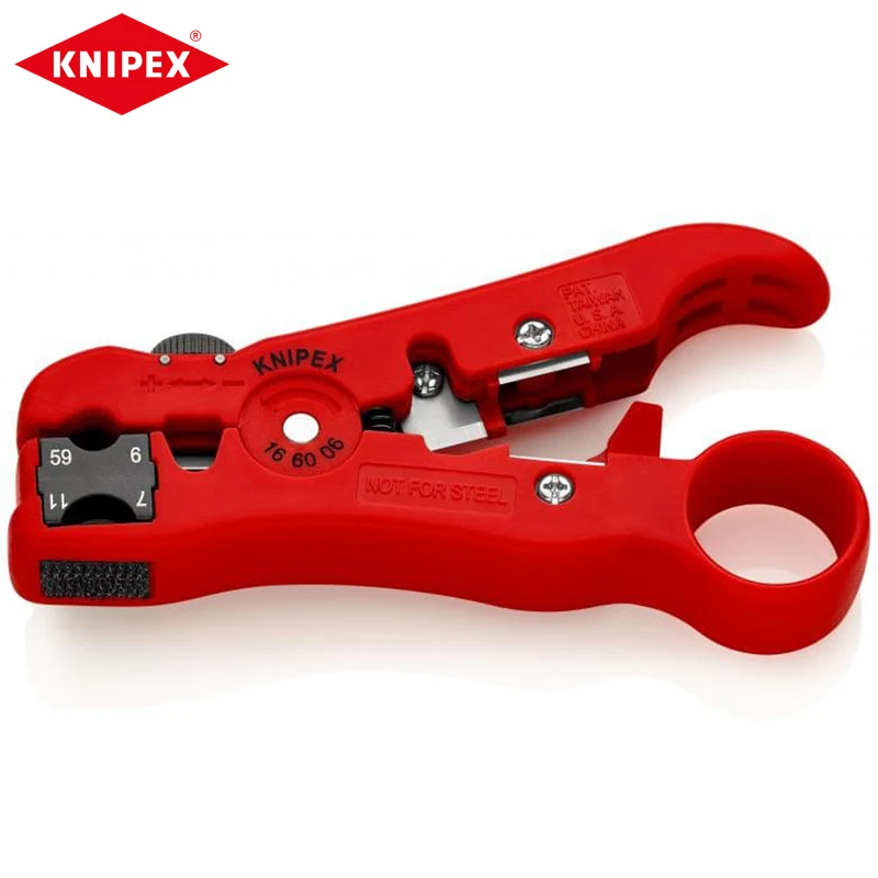 

Инструмент для зачистки проводов KNIPEX 16 60 06 SB, универсальный инструмент для зачистки коаксиальных и дата-кабелей