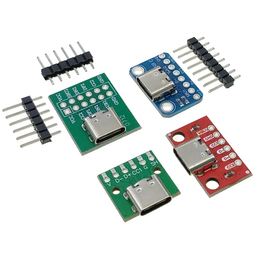 TYPE-C Female Test Board USB 3.1 16Pin to 2.54 High Current Power Adapter Board Module  Type-C Connector Socket for Arduino