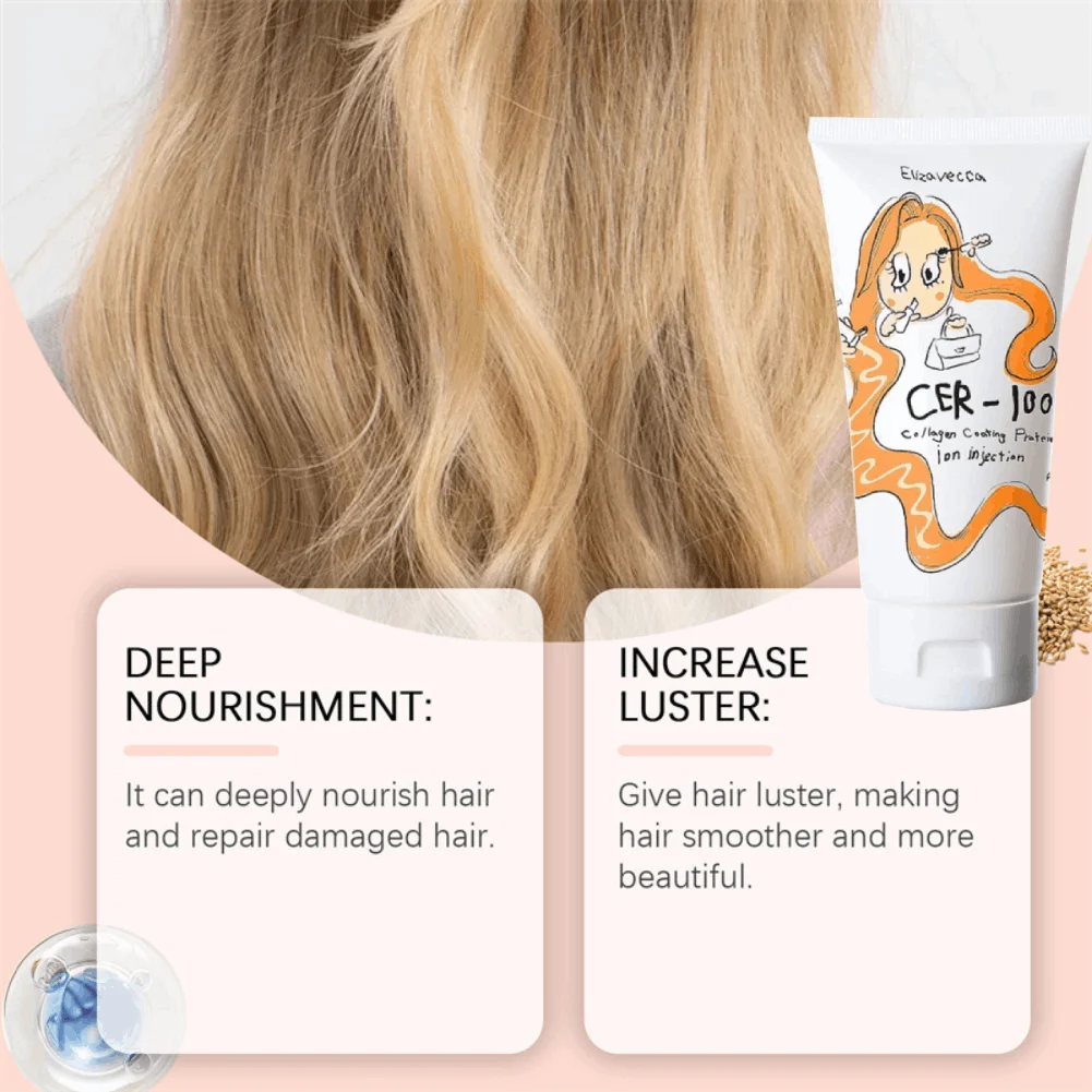 Cer-100 Hair Care - Protein Conditioner Rich in Pig Skin Collagen and Soy Protein Repair Damaged Keratin Hair Conditioner