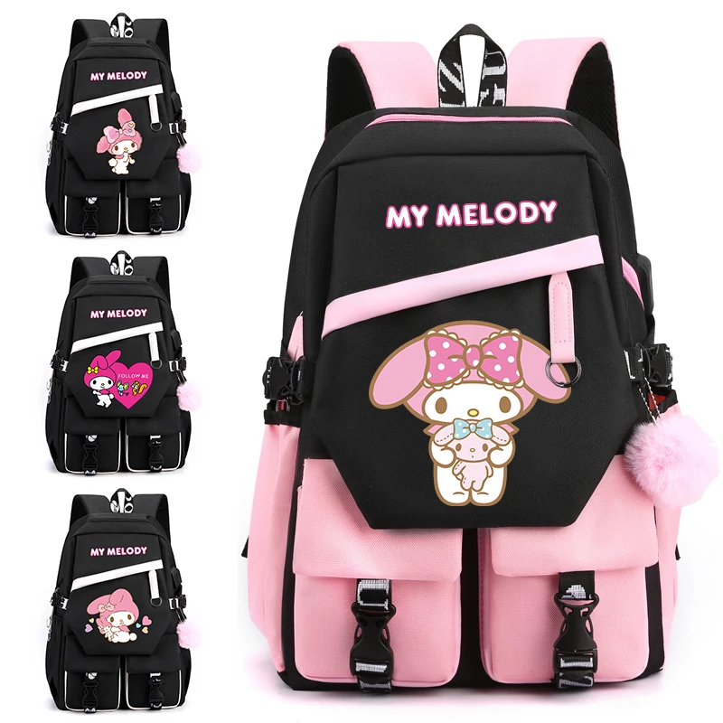 

My Melody Backpack Teenage Girl Boy School Backpack Hildren School Bag Cartoon Mochilas Women Anime Rucksack Travel Bag Knapsack