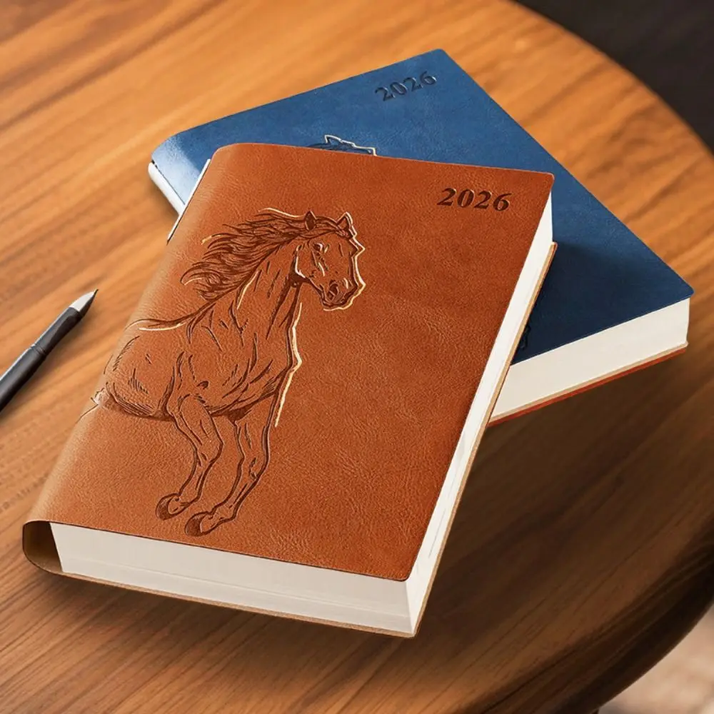 365 يومًا في اليوم 2026 جدول المفكرة سنة الحصان سميكة a5 جدول التخطيط دفتر صفحة واحدة كتاب الخطة