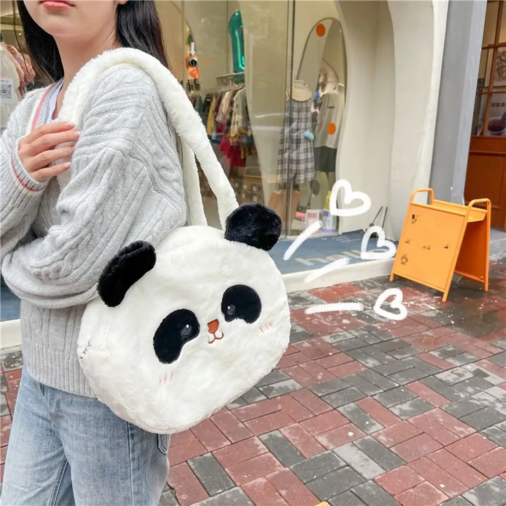 Ransel Panda mewah lucu tas sekolah pelajar hewan gaya Korea tas selempang tas boneka kartun tas belanja