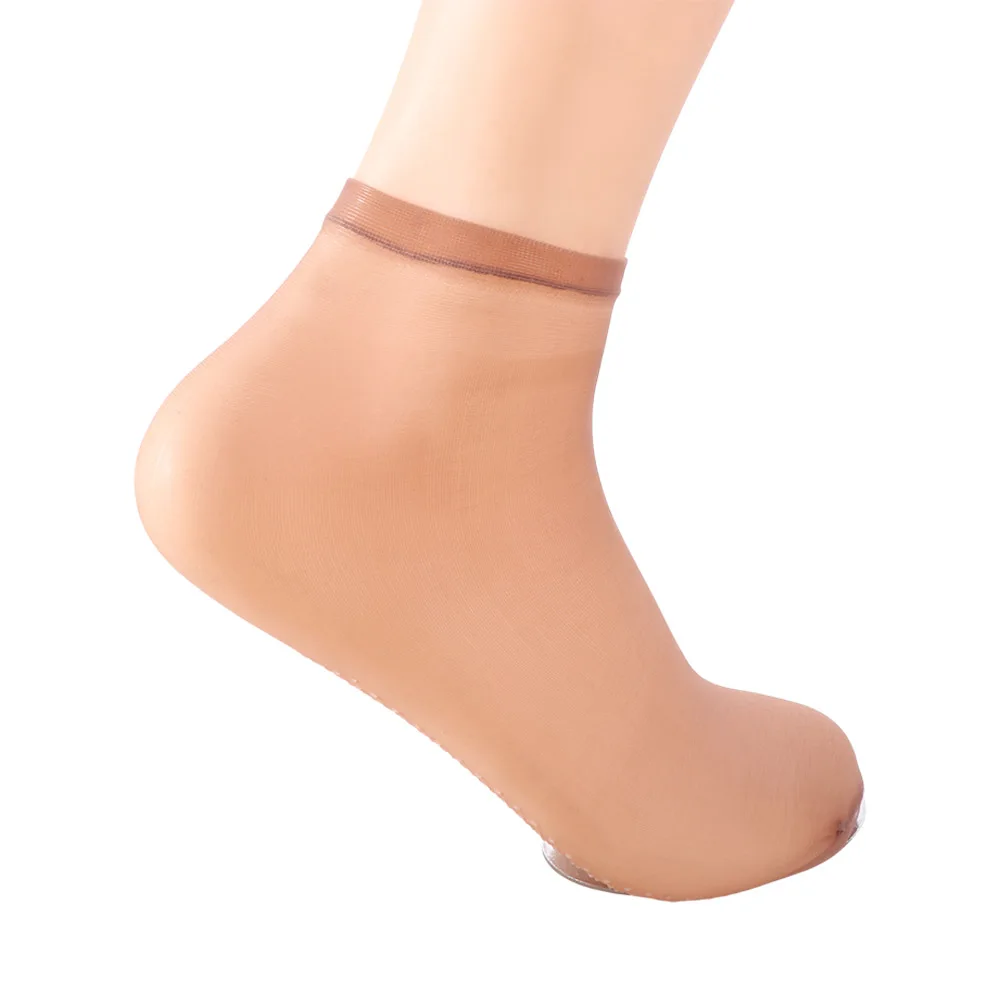 5Pairs Transparent Non-slip Crystal Silk Socks Ultra-thin Breathable Women Invisible Socks Silk Sheer Ankle Socks