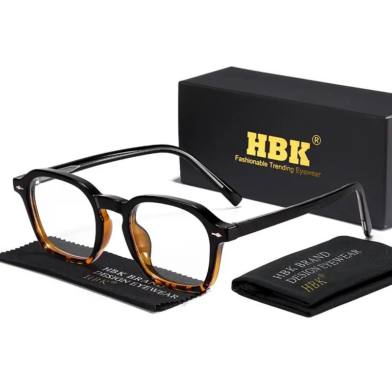 HBK Quadratische Herren-Brillenfassung Retro Hochwertige Marken-Brillen Damen Anti-Blaulicht Dekorative Brillen – Detail 11