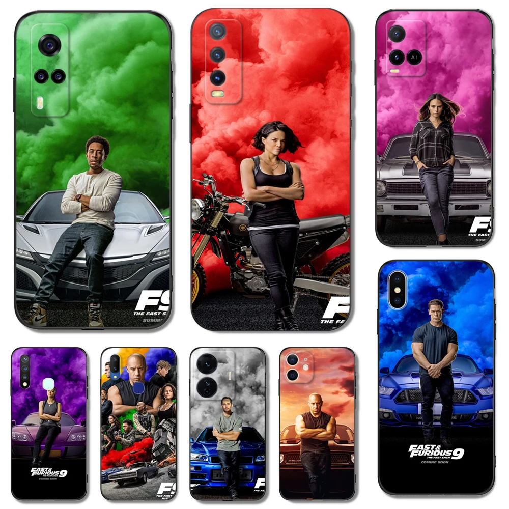 Черный чехол ТПУ для Vivo Y30 Y30G Y31 Y53S Y33 Y33S Y33T Y67 Y51 Y51S Y51A 2021 2022 2020 4G 5G Fast and Furious Moive