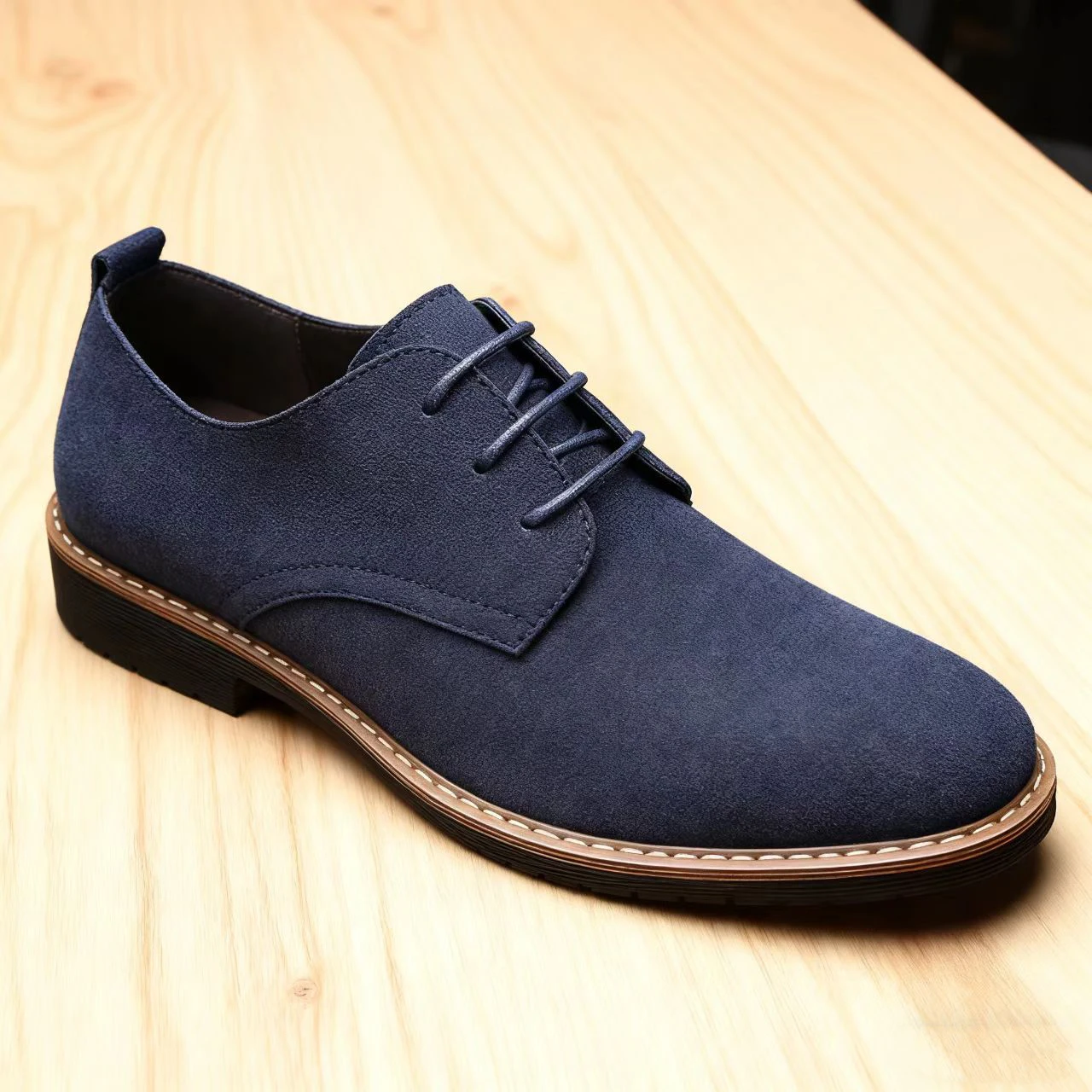 

Plus-size Formal Men Shoes Frosted Wear-resistant Casual Work Shoes Multicolored Men Work Leather Shoes Lace-up Trendy Sneakers