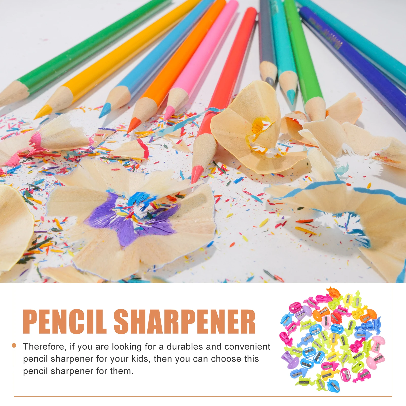 

50pcs Cartoon Sharpener Kids Metal Plastic Adorable Pencil Sharpeners For School Shape Small Compact Lightweight Gifts