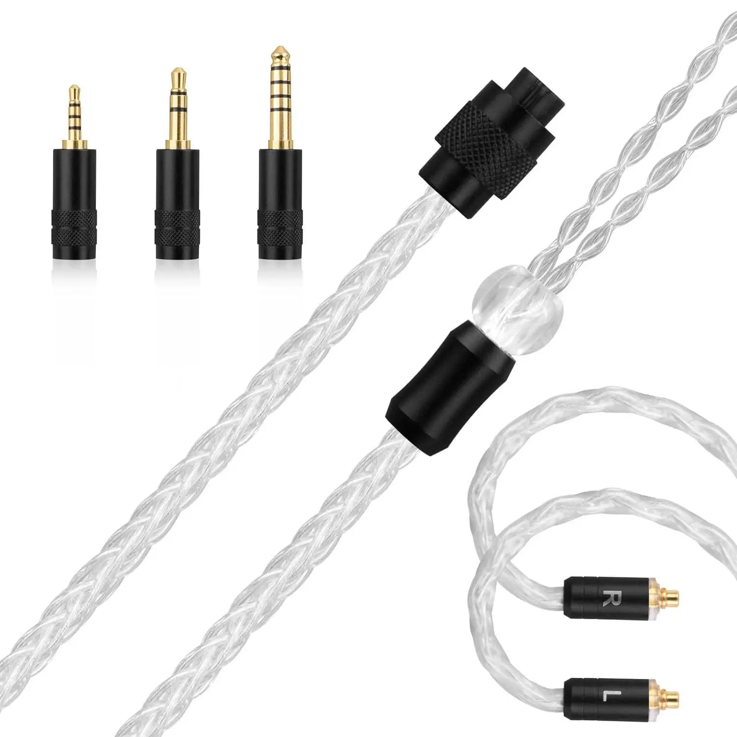 Suitable for Interface Three-in-one Silver-plated Earphone Cable Audio Connection Cable SE215 SE535 SE425 SE846