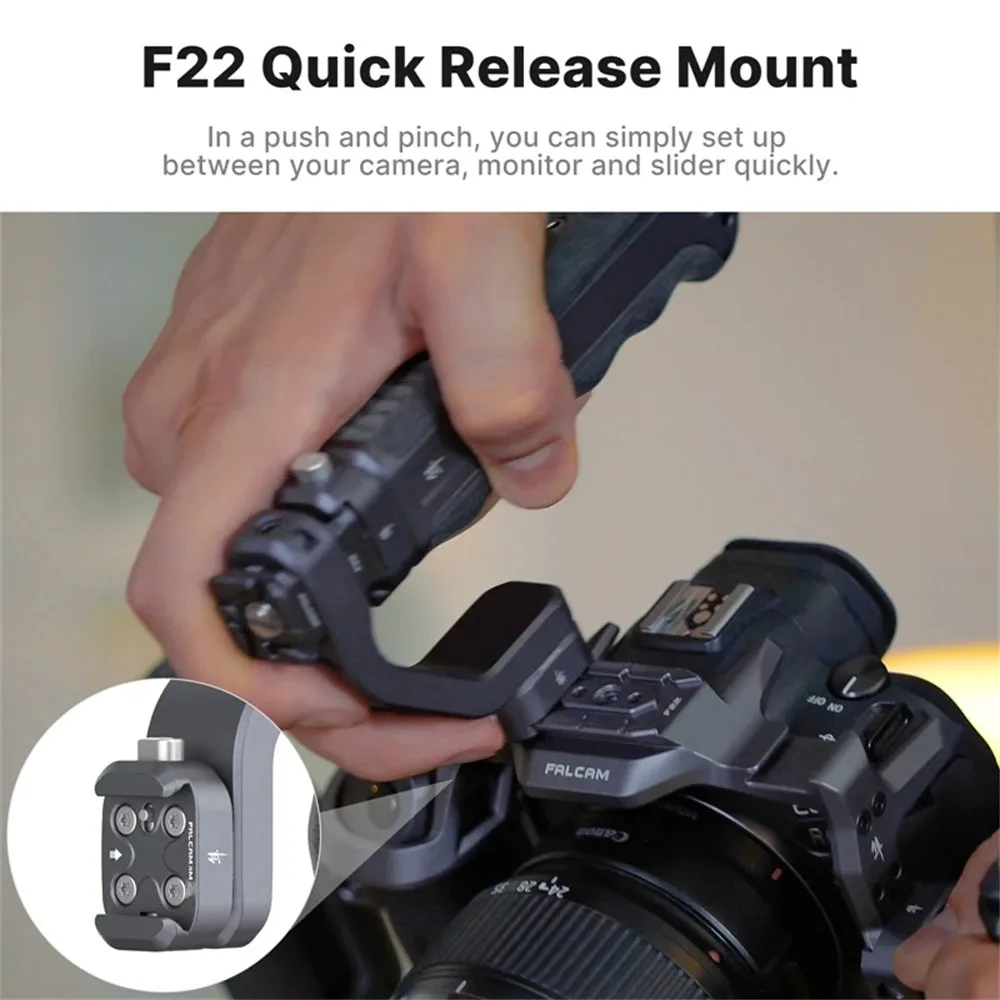 Falcam F22 kamera, pegangan atas kamera DSLR pegangan kamera Cold Shoe Adapter Mount pegangan penstabil pegangan untuk kandang kamera