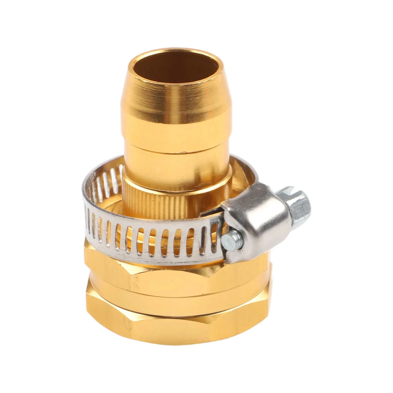 3/4 Inch Aluminum Garden Hose Connector Mender Kit with Stainless Steel Clamp for Hose End Replacement Applications