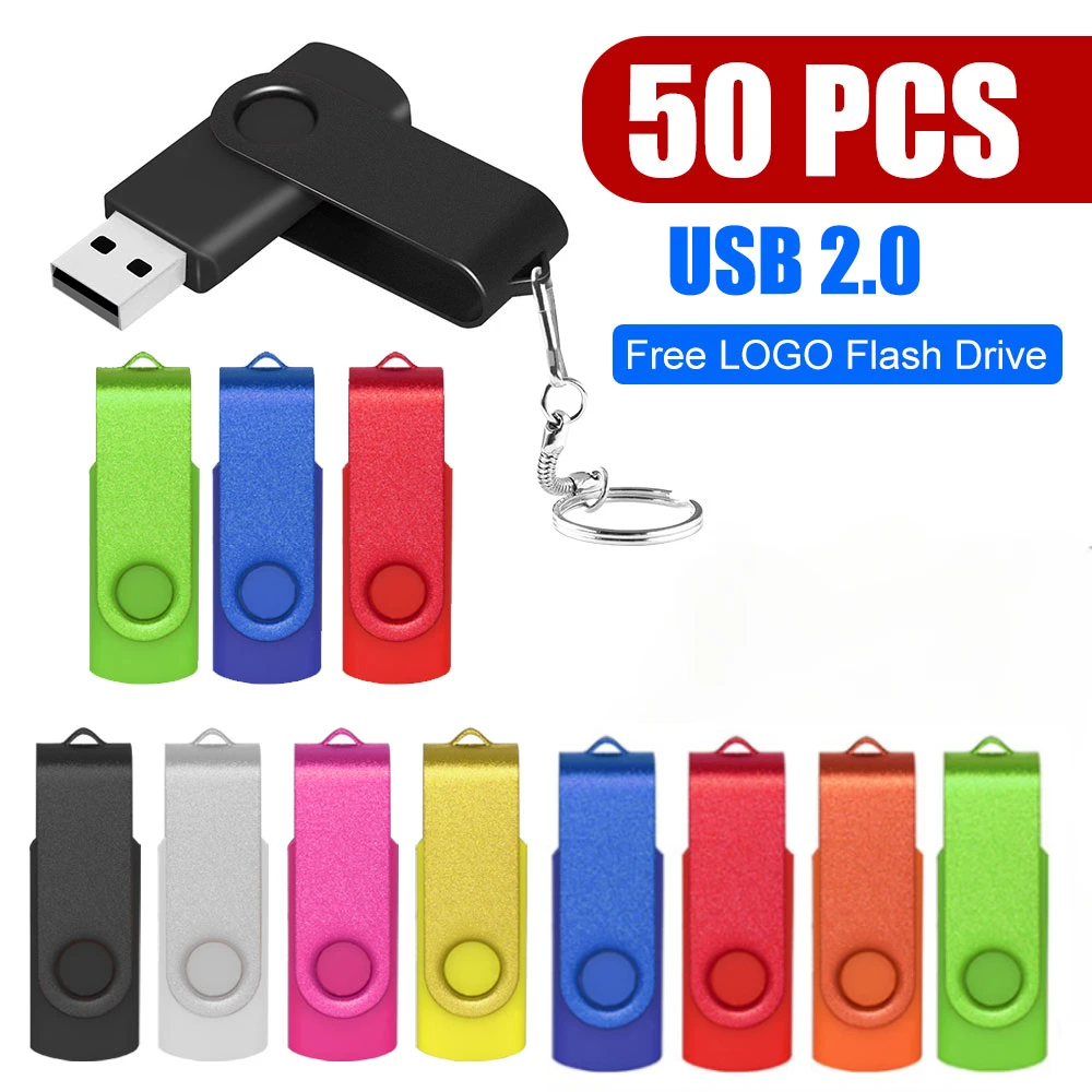 

50PCS/lot Memory Stick Pen Drive Usb Flash Drives 128 Gb Pendrive 64gb 32gb 16gb 8gb 4gb Metal Disk Cle USB Free Custom Logo