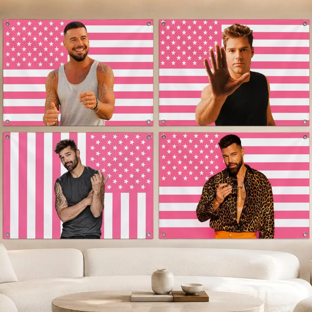 Music R-Ricky Martin Latin Pop Singer Flags Fan Banner Tapestry Wall Hanging Garage BarDorm Camp Party Outdoor Home Decor Gift