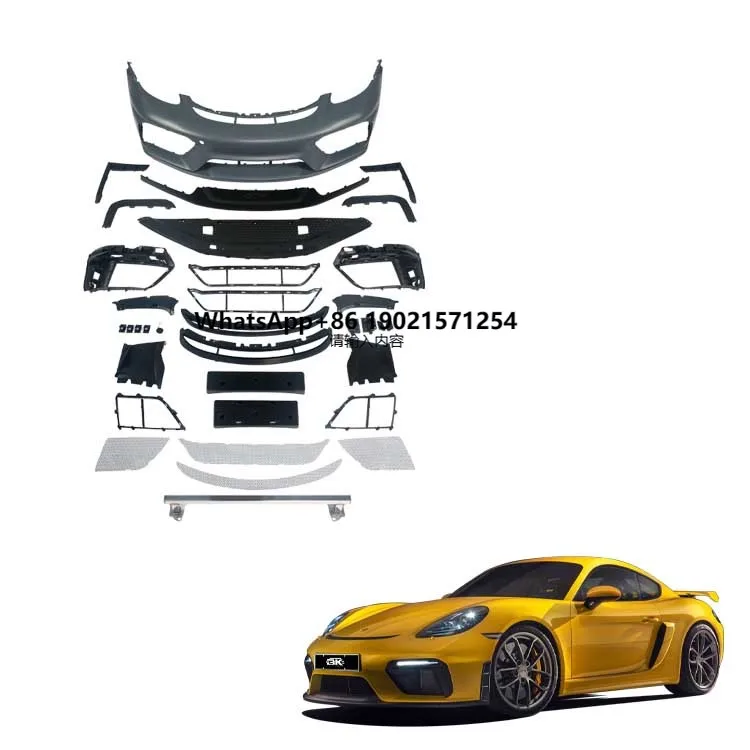 

718 982 Cayman Boxster Upgrade GT4 Style Front Bumper Assembly Car Tuning Parts PP Plastic Bodykit for Porsche 982 GT4 Body Kits