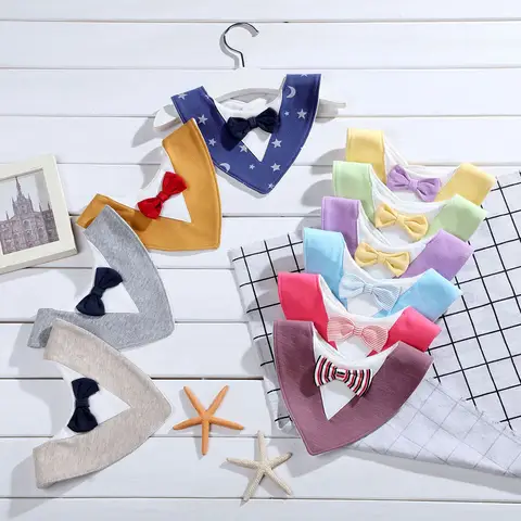 유아 앞치마 아기 어린이 Bibs Burp Boy Girls 신생아 먹이 방수 유아 부드러운 활 Burp Tie Stuff Cloth 스카프 어린이