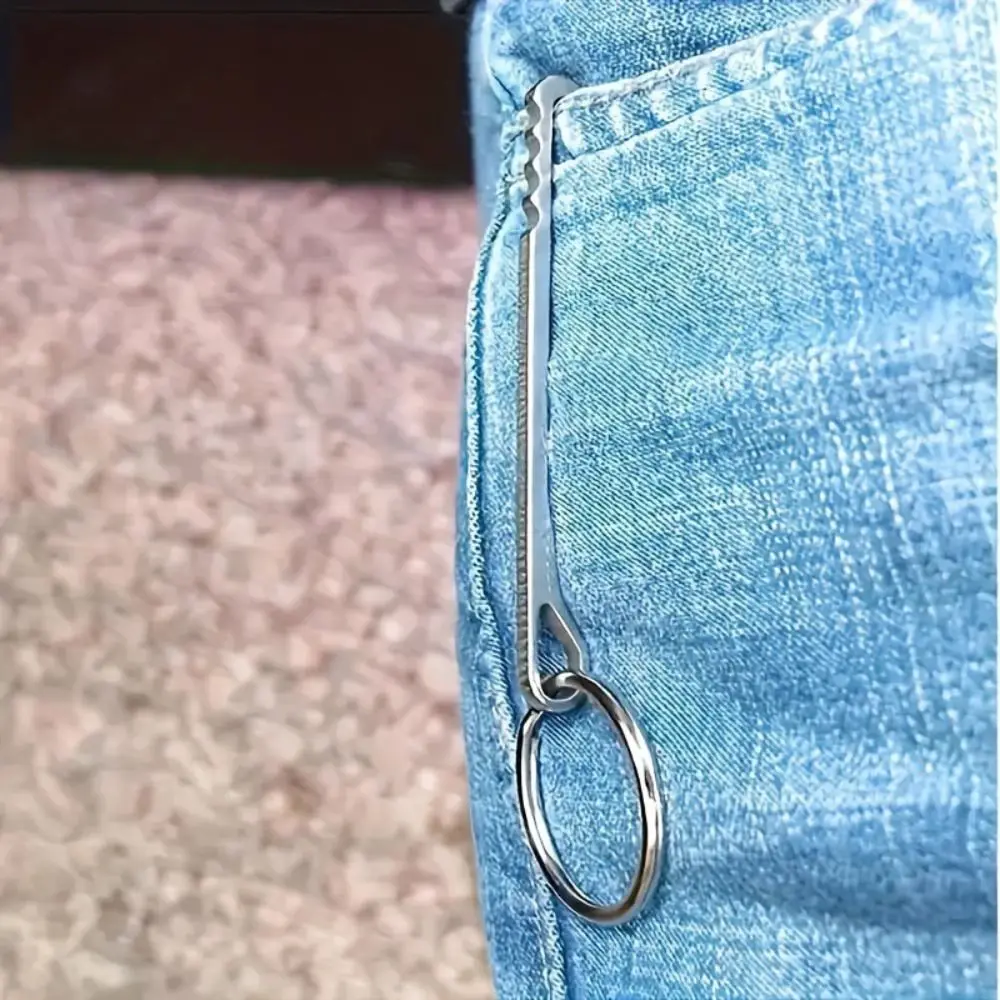 Stainless Steel Outdoor Keychain Carabiner Multipurpose Multi-function Tool Buckle Durable Ultra Thin Outdoor Emergency Tools