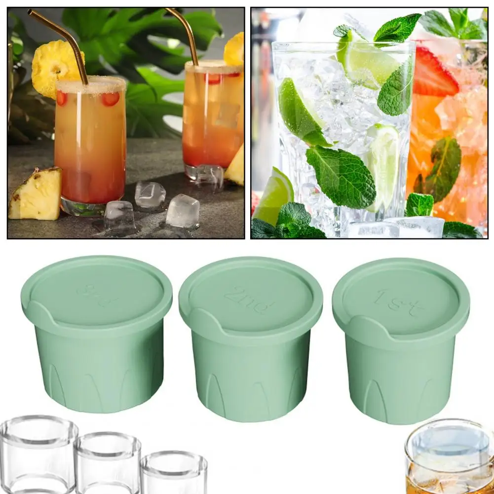 Long-lasting Drinks Silicone Ice Tray with Lid for 30/40 Oz Cup Stackable Hollow Cylinder Ice Cubes Maker for Cocktails Whiskey