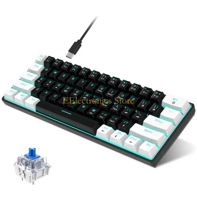 

B03C Wire Mechanical Gaming Keyboard 60% Mini RGB Backlit Keyboard Gaming Office Computer Desktop Accessories