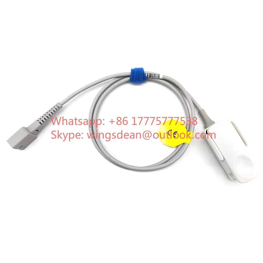 Spo2 Sensor Compatible with Biolight BLT M8000 A3 Q5 7 Pin with Decoding Chip Reusable Adult Finger Clip Sensors