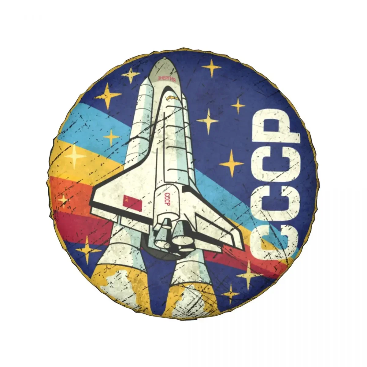 Custom Vintage CCCP Spare Tire Cover for Jeep Toyota Mitsubishi Space Rocket USSR Soviet Union 4WD 4x4 Trailer 15