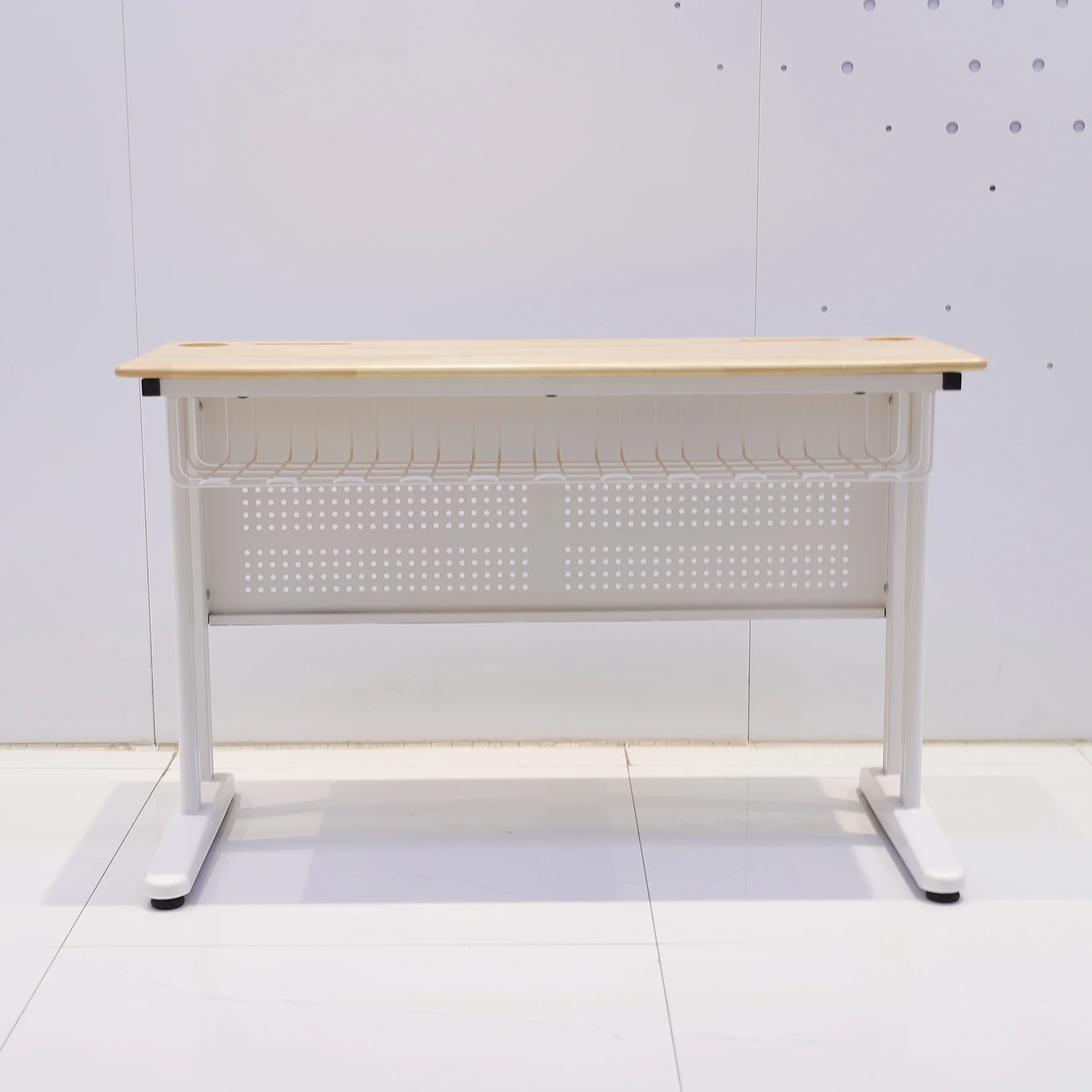 Wood School Double Tables And Chairs Eco-Friendly Durable University Classroom Furniture 2-person Student Desk Set