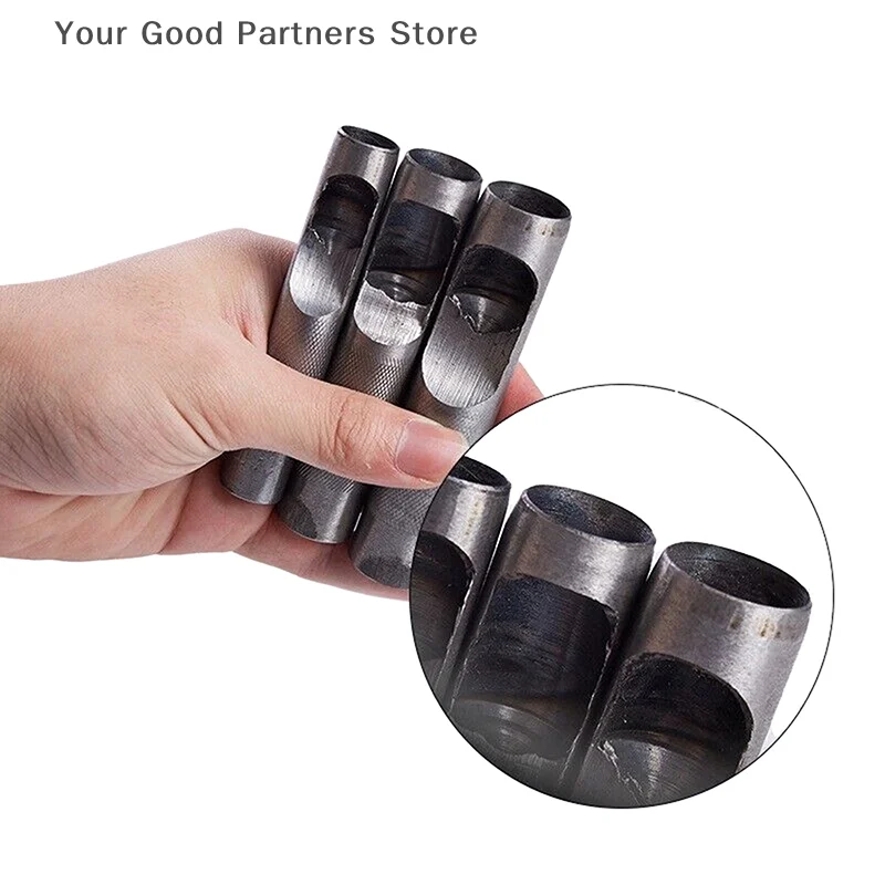 6pcs Leather Hole Punching Tools Steel Hollow Round Hole Puncher - Sharp, Durable Round Cutters For Watch Bands, Belts, Paper
