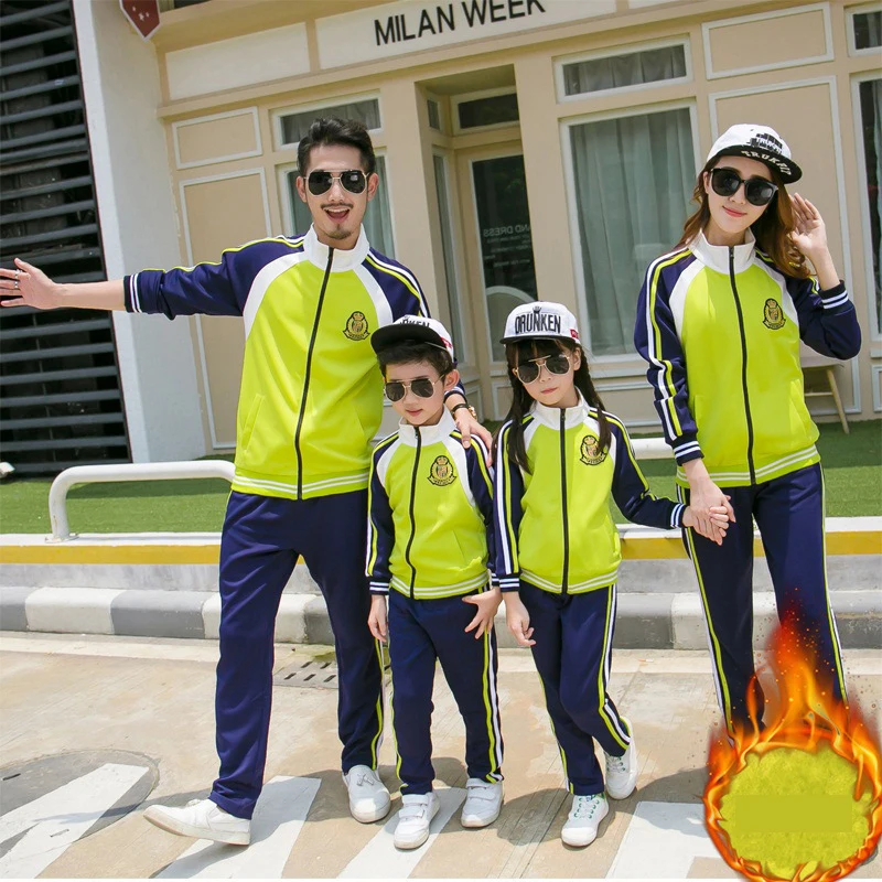 

Family Matching Outfits Autumn Winter Mum Daughter Dad Son Jacket & Pants 2Pces Adults Kids Uniform Suit Children Sports Sets