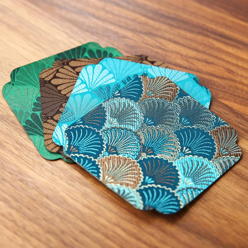 

LMM Yunjin Fabric Pot Pad Insulation Dry Bubble Mat Japanese Embroidery Tea Shop Tea Set