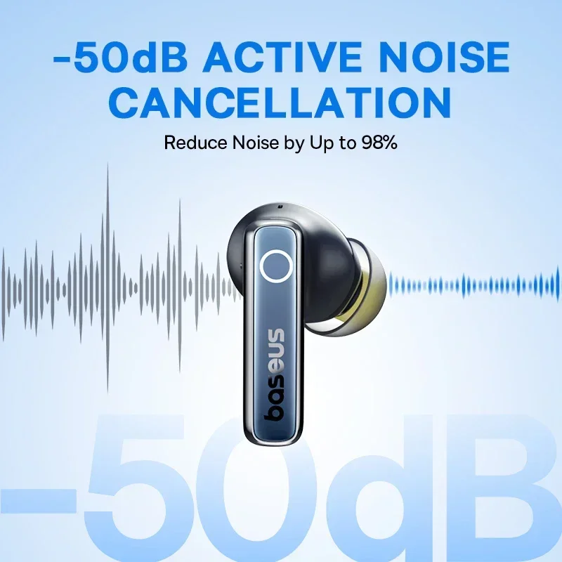 Baseus ワイヤレスイヤホン 65時間バッテリー Baseus Bowie 30 ワイヤレスイヤホン 50dBノイズキャンセリング 65時間