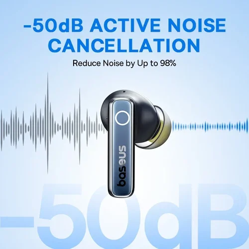 Imagen 2 del producto Baseus Bowie 30 auriculares inalámbricos 50dB reducción de ruido 65 horas de larga duración Bluetooth 5,3 auriculares 6 micrófonos AI llamada clara graves grandes