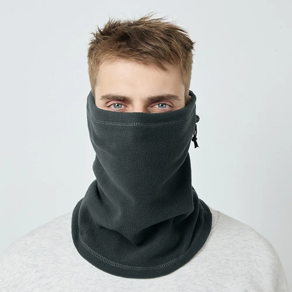 

Outdoor Plush Motorcycle Face Mask Circle Wrap Neck Warmer Half Face Mask Windproof Fleece Snood Scarf Cycling