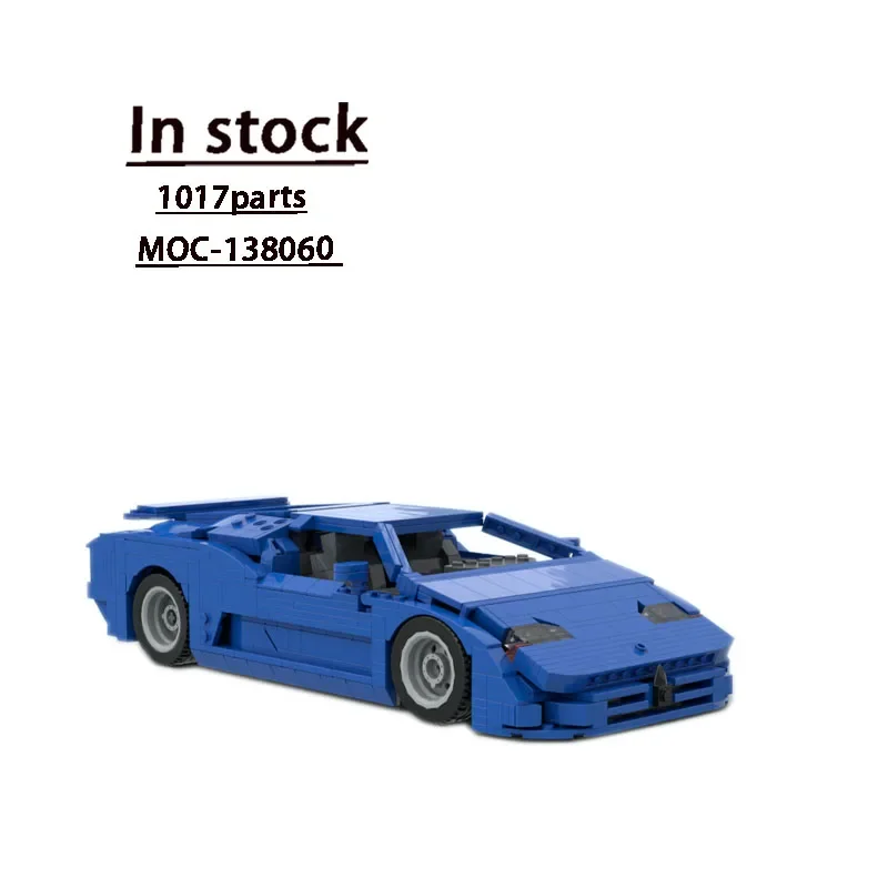 มอซี- 138060   สีฟ้าใหม่ EB110 Supercar Racing Building Block รุ่น 1017 ชิ้นส่วน MOC สร้างสรรค์เด็กคริสต์มาสอาคารบล็อกของเล่นของขวัญ