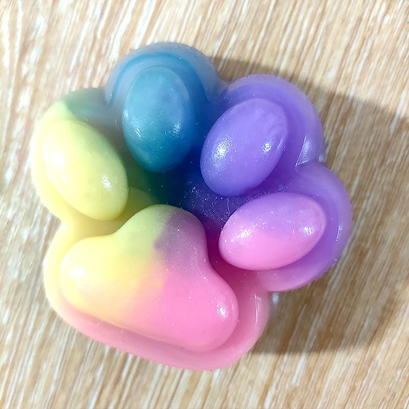 1PC Regenboog Kat Poot Squeeze Speelgoed kinderen Gelukkig Zintuiglijke Rekwisieten Kawaii Leuke Trage Rebound Decompressie Speelgoed Verjaardagscadeau