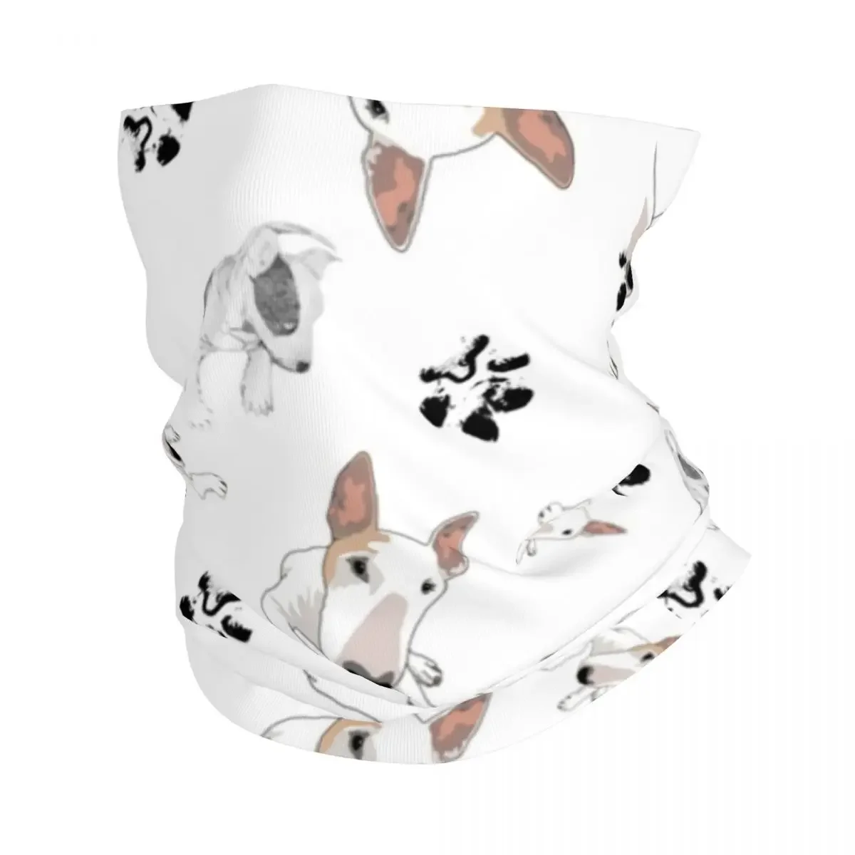 Bull Terrier Dog Bandana Neck Gaiter Printed Balaclavas Face Scarf Multifunctional Headband Hiking for Men Women Adult Outdoor